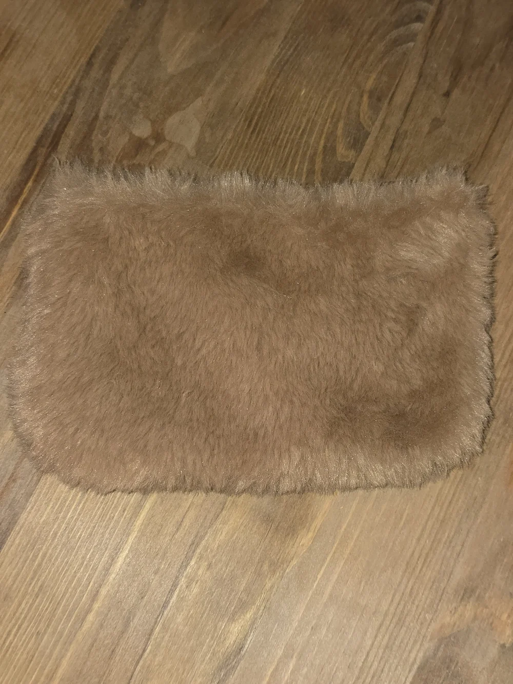 IPSY Caramel Faux Fur Glam Bag Clutch Lavender Crystal Zipper